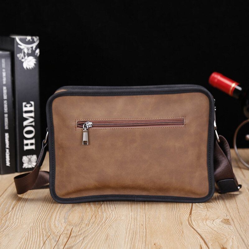 Herr Pu Läder Stöldskydd Brittisk Retro Crossbody-väskor Axelväska Messenger Bag