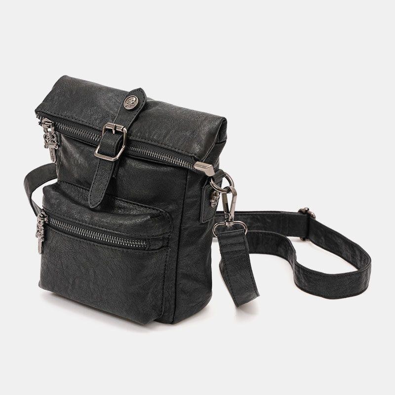 Herr Pu Läder Vintage 6.3 Tums Telefonväska Small Crossbody-väskor Axelväska