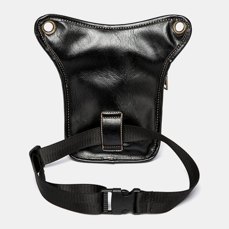 Herr Pu Mjukt Läder Multi-pocket Multifunktion Enfärgad Crossbody Axelväska