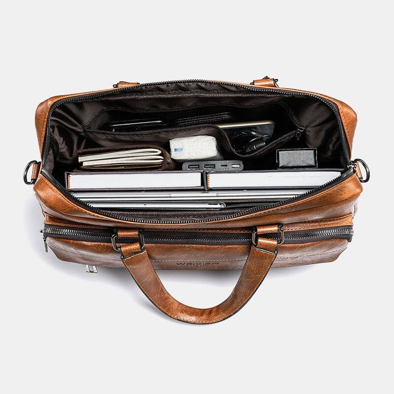 Herr Stor Kapacitet Vintage 13 Tums Datorväska Messenger Bag Crossbody-väskor Axelväska Portfölj