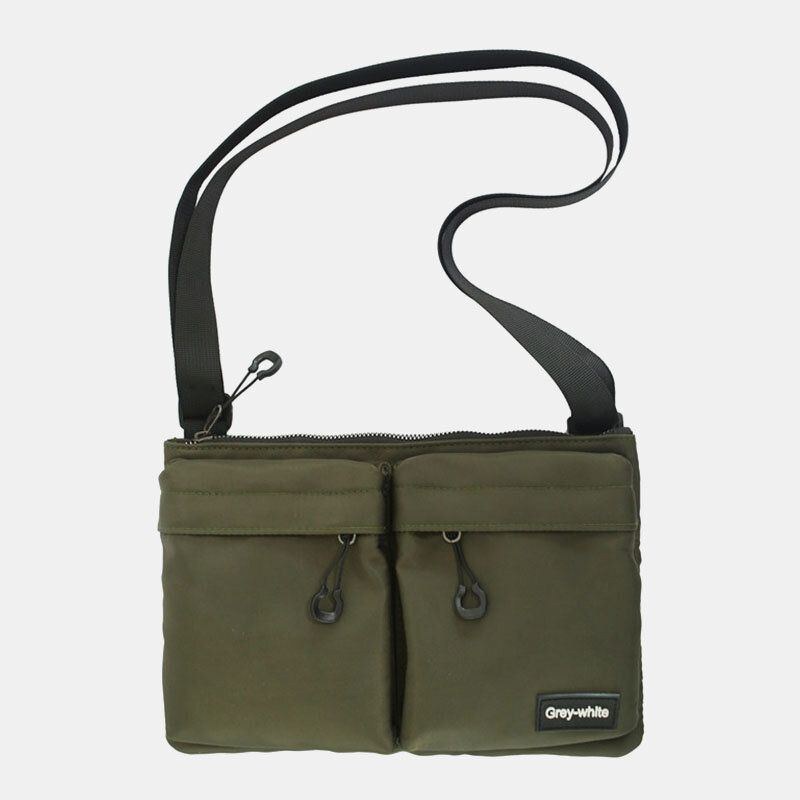 Herr Unisex Dubbel Frontficka Med Dragkedja Crossbody-väskor Nylon Casual Enkel Slitstark Axelväska