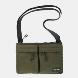 Herr Unisex Dubbel Frontficka Med Dragkedja Crossbody-väskor Nylon Casual Enkel Slitstark Axelväska