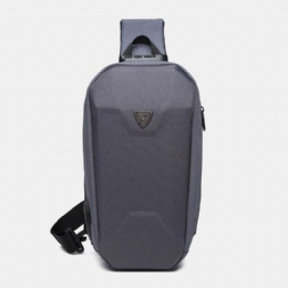 Herr Usb-laddning Flerfickor Stöldskydd Vattentät Utomhus Crossbody-väska Bröstväska Sling Bag