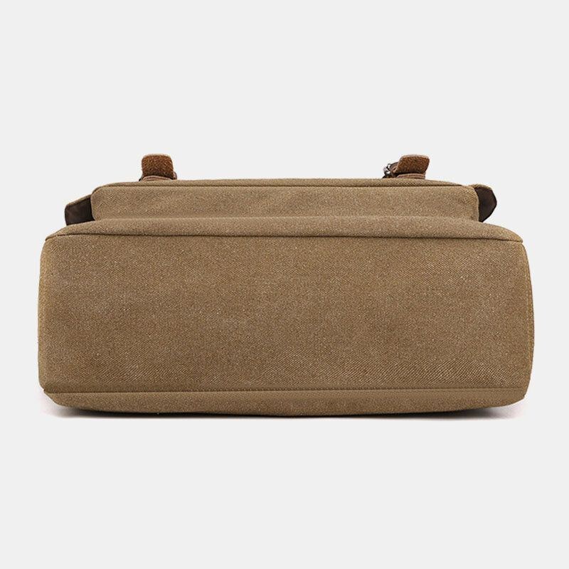 Herr Vintage Canvas Enfärgad Stor Kapacitet Slittålig Crossbody Bag Axelväska