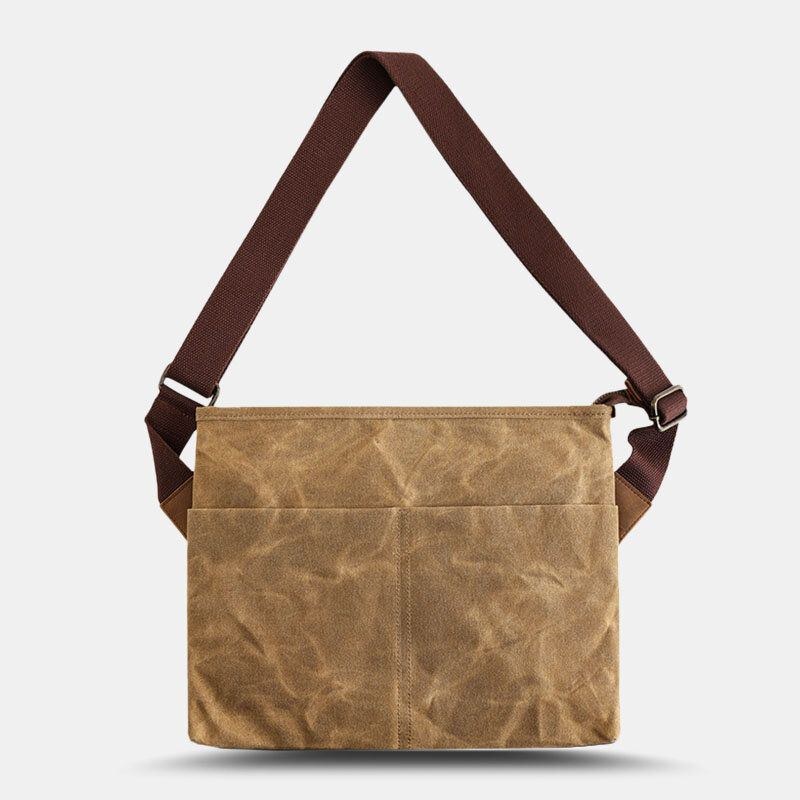 Herr Vintage Canvas Vattentät Multifunktion Crossbody Bag Axelväska