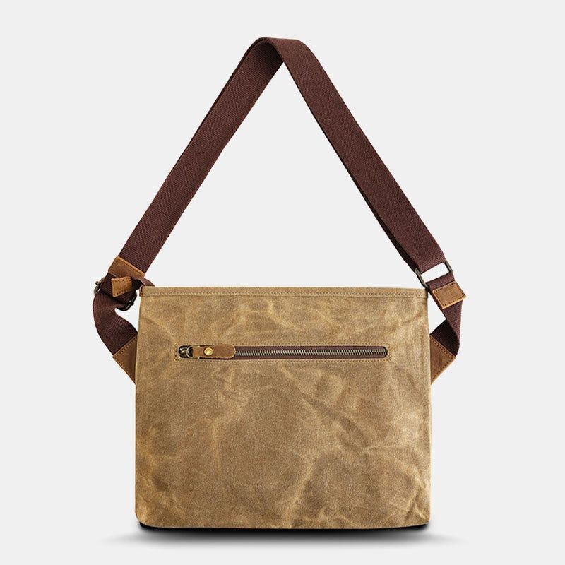 Herr Vintage Canvas Vattentät Multifunktion Crossbody Bag Axelväska