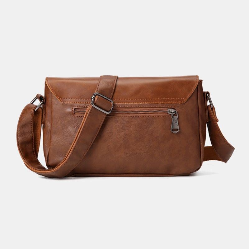 Herr Vintage Vattentät Multificks Konstläder Crossbody-väska Axelväska