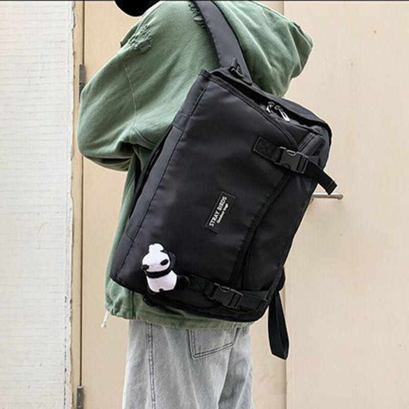 Herr Vinter 2022 Nylon Casual Crossbody-väska Med Stor Kapacitet