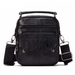 Messenger-väska I Äkta Läder För Män Small Luxury Brand Dragkedja Designer Shoulder Casual Bag