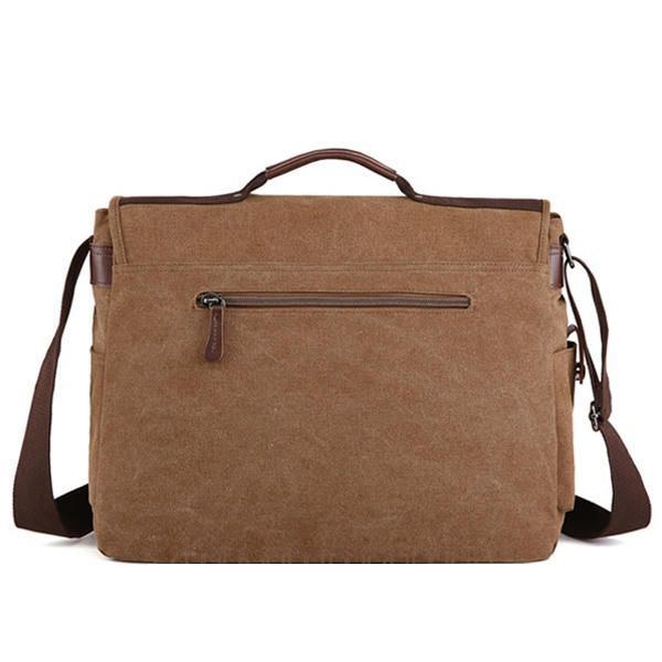 Stor Kapacitet Canvas Business Laptopväska Axelväska Crossbody-väska För Män