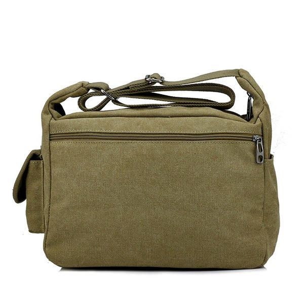 Stor Kapacitet Män Casual Canvas Shoulder Messenger Bag Rese Crossbody Bag