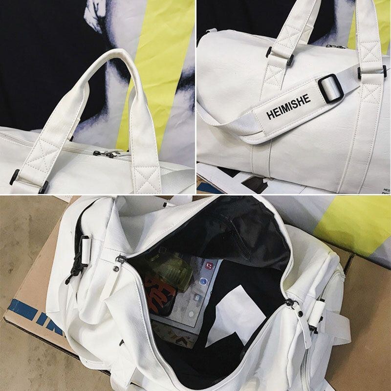 Unisex För Män Torr Våtseparation Gymväska Pu-läder Multi-carry Stor Kapacitet Resa Utomhus Bagage Handväska Crossbody-väska