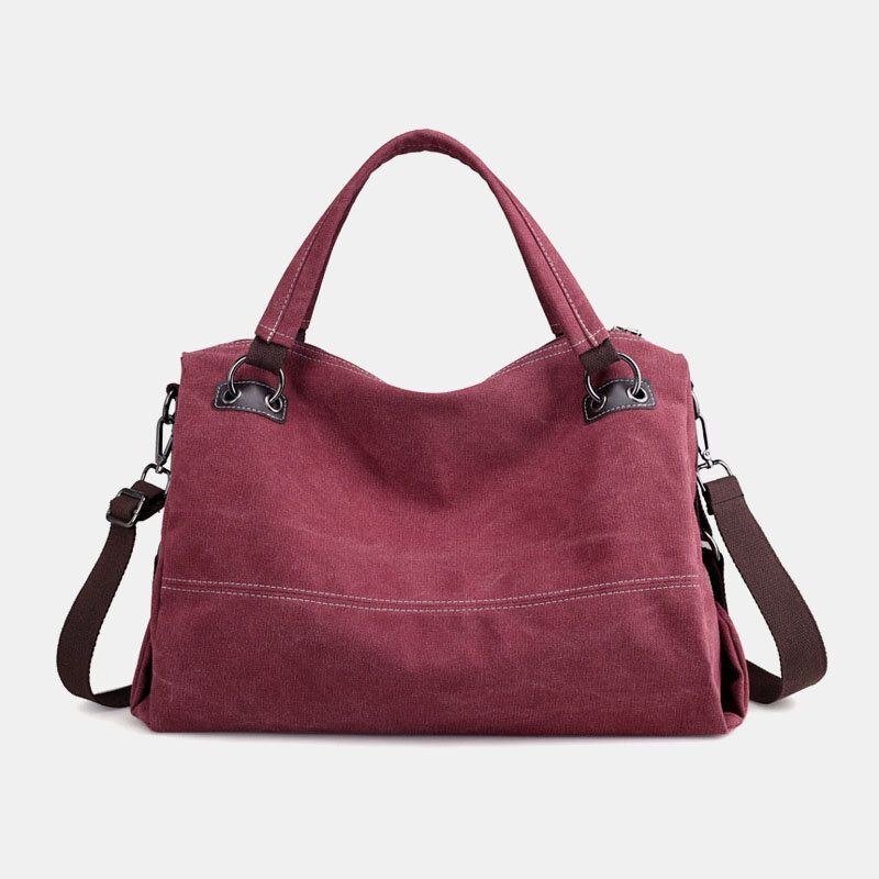 Casual Canvas-handväska För Kvinnor Multi-carry Crossbody-väska