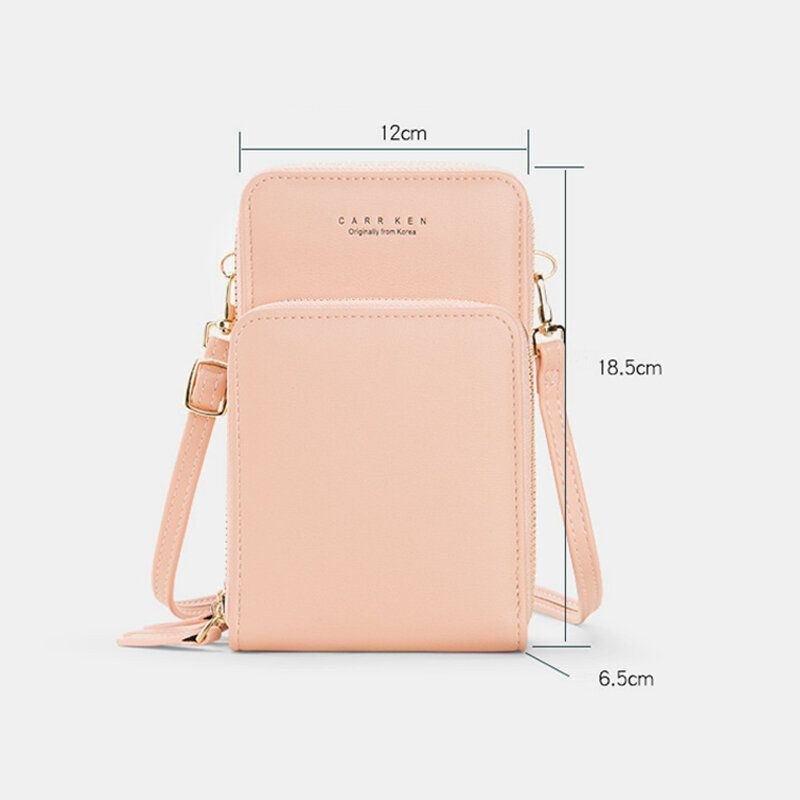 Dam 5 Kortplatser 6.3 Tums Telefonväska Solid Crossbody-väska