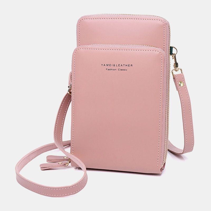 Dam 5-kortsplatser Telefonväska Solida Crossbody-väskor