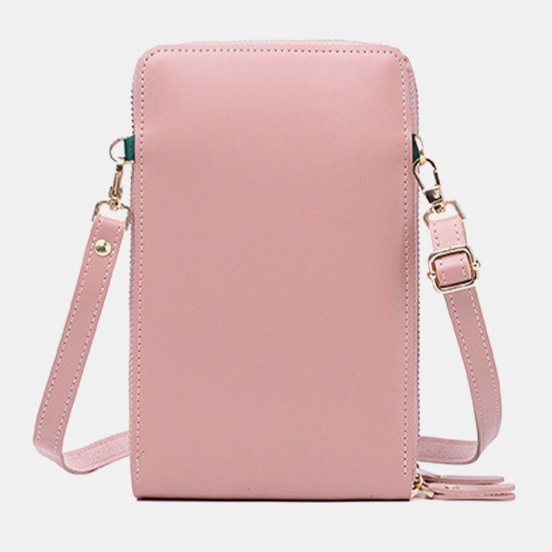 Dam 5-kortsplatser Telefonväska Solida Crossbody-väskor