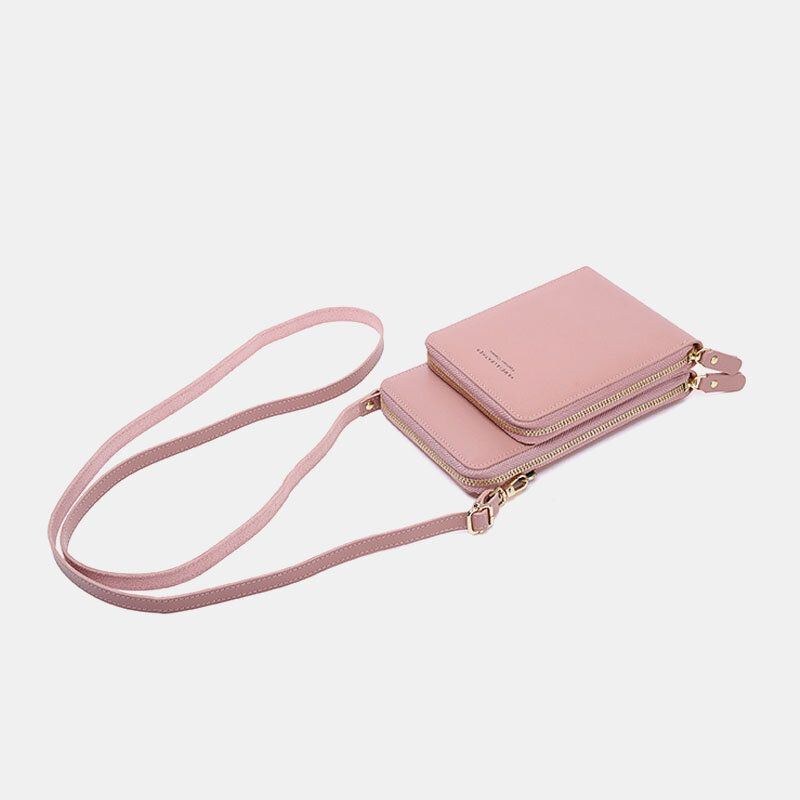 Dam 5-kortsplatser Telefonväska Solida Crossbody-väskor