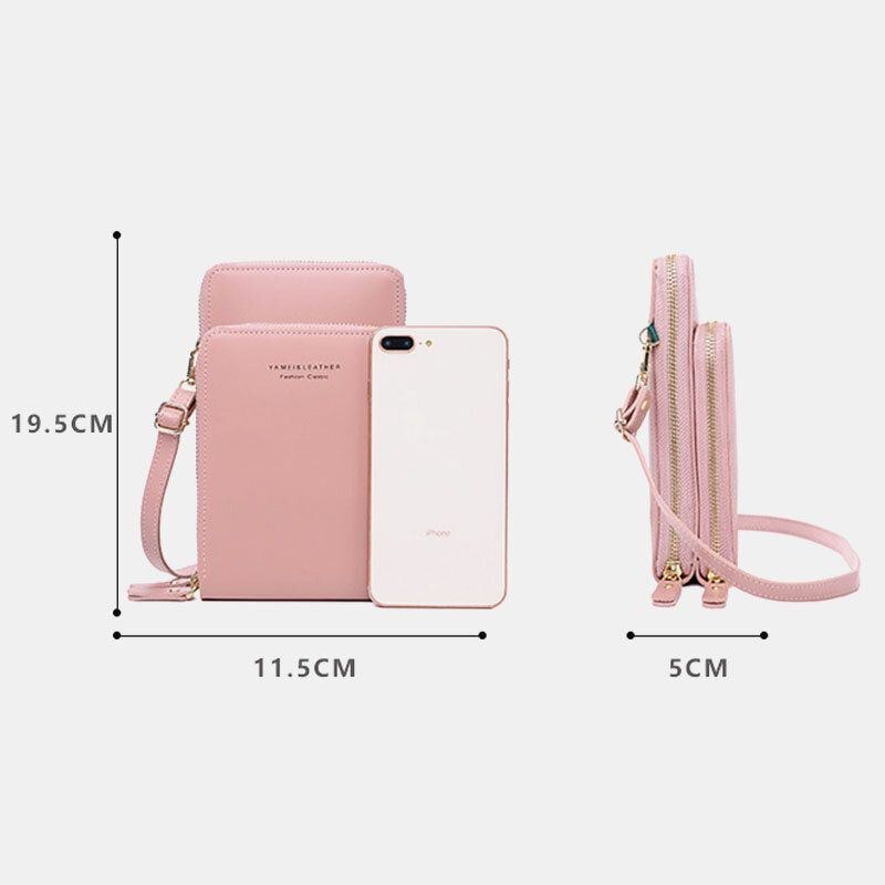 Dam 5-kortsplatser Telefonväska Solida Crossbody-väskor