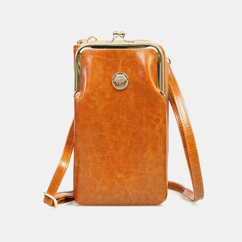 Dam 9 Kortplatser 6.3 Tums Telefonväska Solid Crossbody-väska