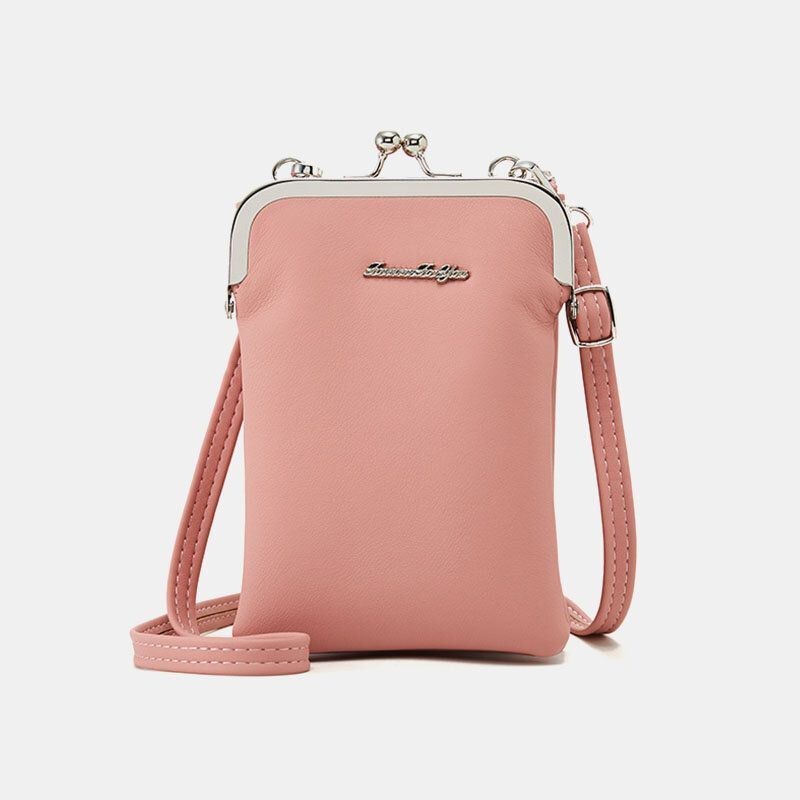 Dam 9 Kortplatser 6.3 Tums Telefonväska Solid Crossbody-väska Axelväska