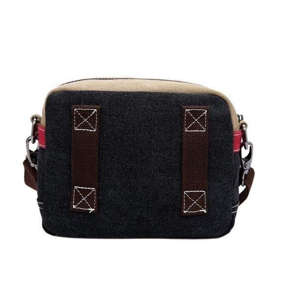 Dam Canvas Crossbody-väskor Kontrastfärg Casual Små Axelväskor Messenger-väskor