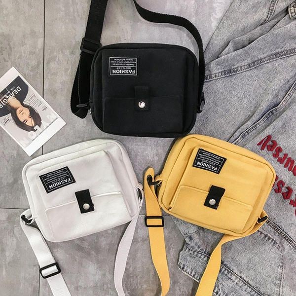 Dam Canvas Hip-hop Crossbody Bag Axelväska