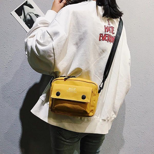 Dam Canvas Hip-hop Mini Axelväska Crossbody Bag