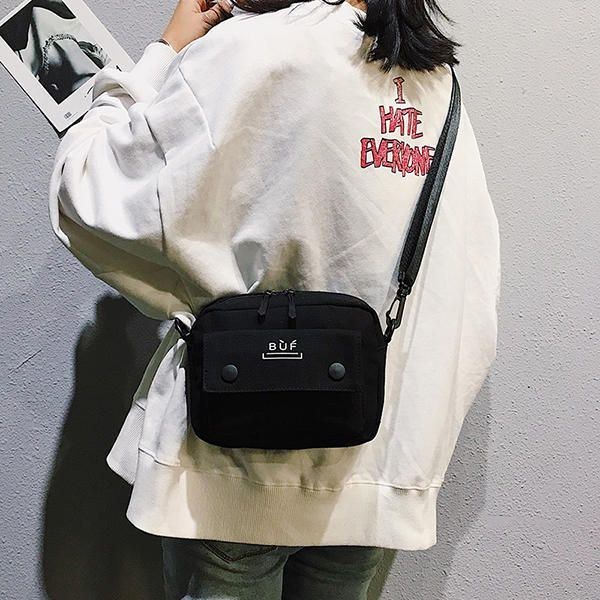 Dam Canvas Hip-hop Mini Axelväska Crossbody Bag