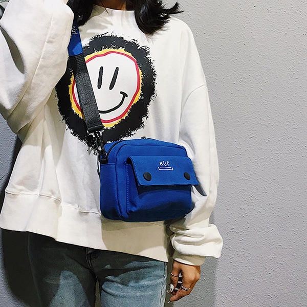 Dam Canvas Hip-hop Mini Axelväska Crossbody Bag