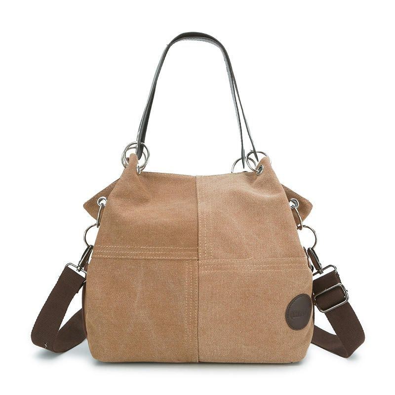 Dam Casual Canvas Multi-carry Handväska Axelväska