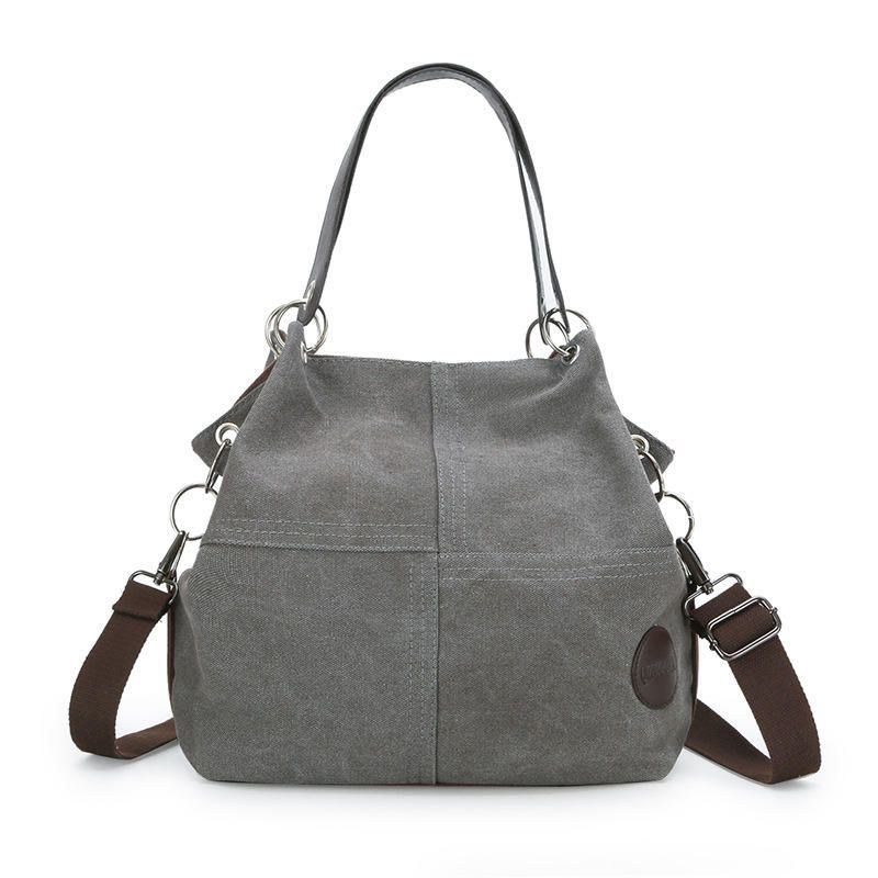 Dam Casual Canvas Multi-carry Handväska Axelväska