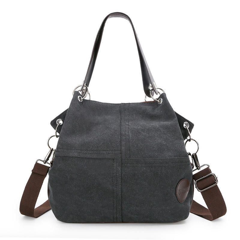 Dam Casual Canvas Multi-carry Handväska Axelväska