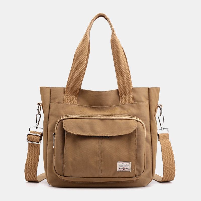 Dam Casual Lätt Väska Solid Handväska Med Stor Kapacitet Crossbody-väska