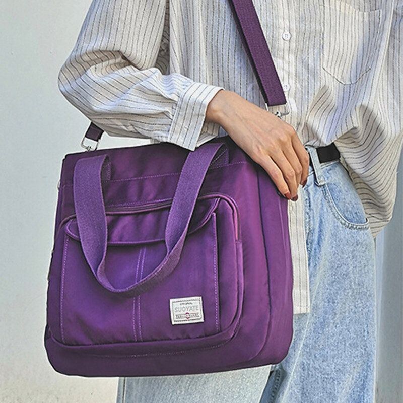 Dam Casual Lätt Väska Solid Handväska Med Stor Kapacitet Crossbody-väska