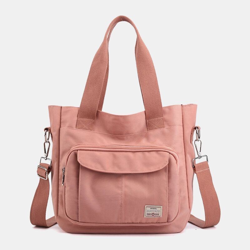 Dam Casual Lätt Väska Solid Handväska Med Stor Kapacitet Crossbody-väska