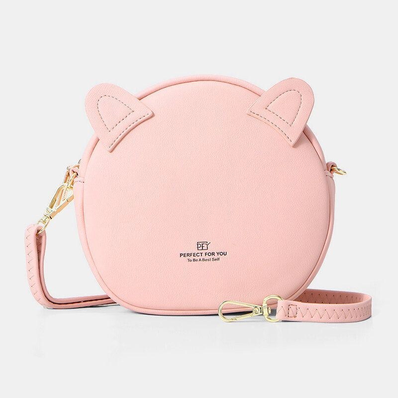 Dam Casual Solid Cat Mönster Telefonväska Crossbody Väska