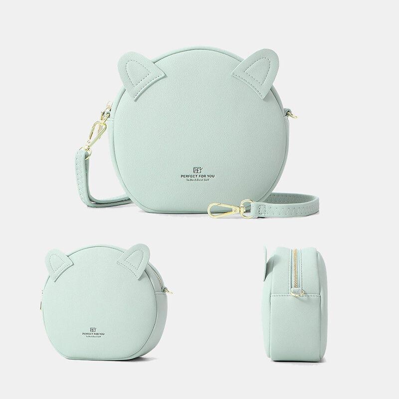 Dam Casual Solid Cat Mönster Telefonväska Crossbody Väska