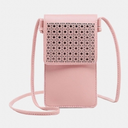 Dam Casual Solid Hollow Out Touch Screen 6.3 Tums Telefonväska Axelväska Crossbody-väska