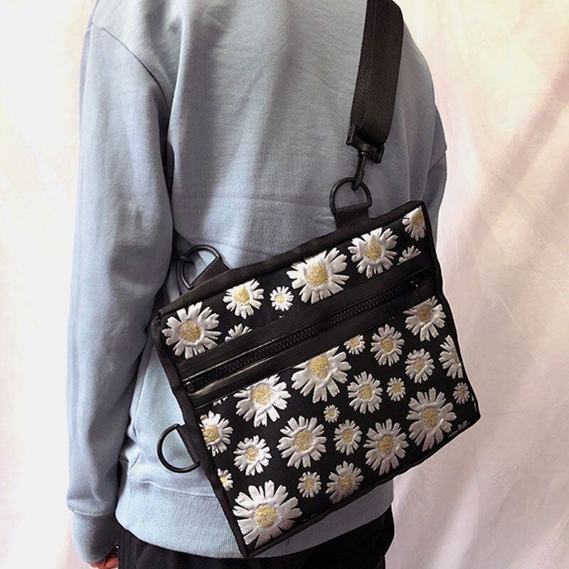 Dam Daisy Casual Flower Nylon Crossbody Bag Axelväska