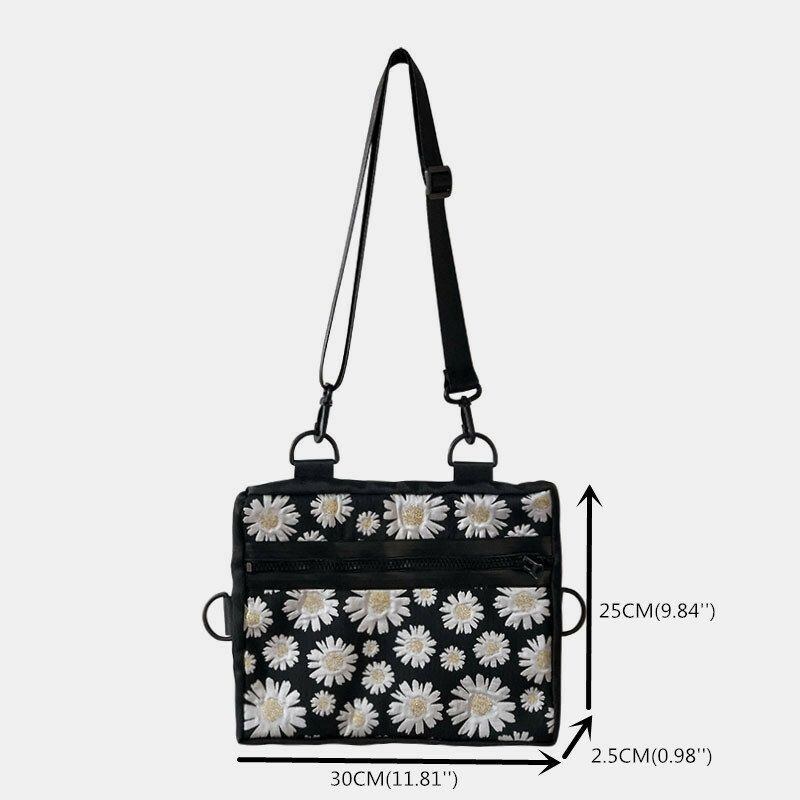 Dam Daisy Casual Flower Nylon Crossbody Bag Axelväska