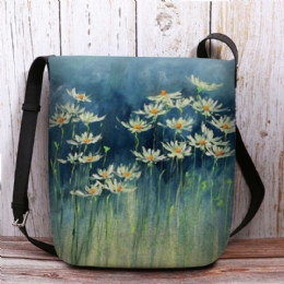 Dam Filtblommor Mönstertryck Crossbody-väska Axelväska