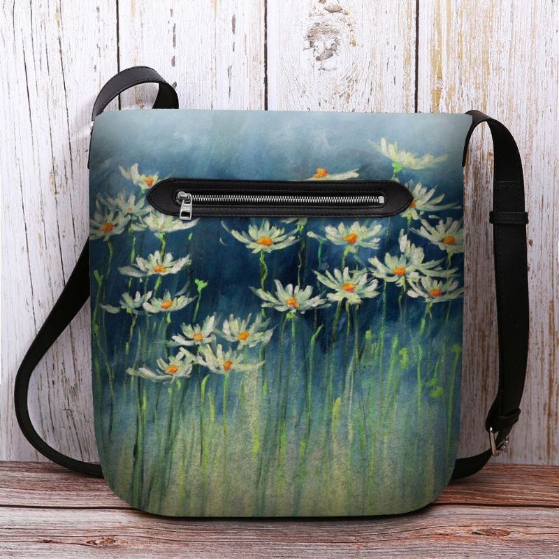 Dam Filtblommor Mönstertryck Crossbody-väska Axelväska