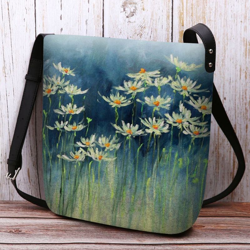 Dam Filtblommor Mönstertryck Crossbody-väska Axelväska