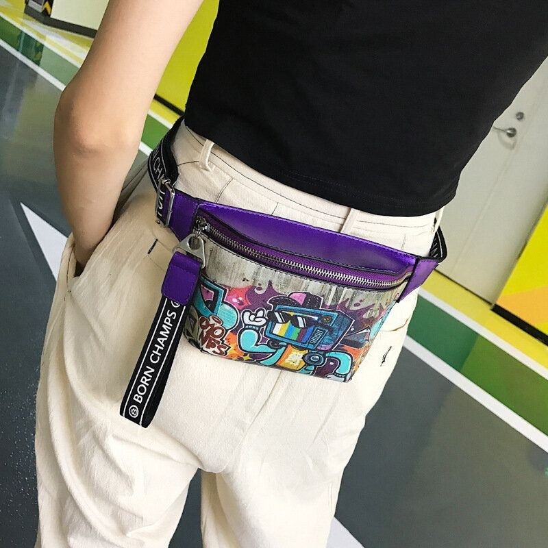 Dam Graffitimålad Bröstväska Sling Bag