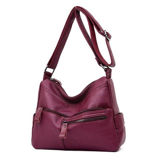 Dam Konstläder Fritid Axelväska Crossbody Bag Axelväska