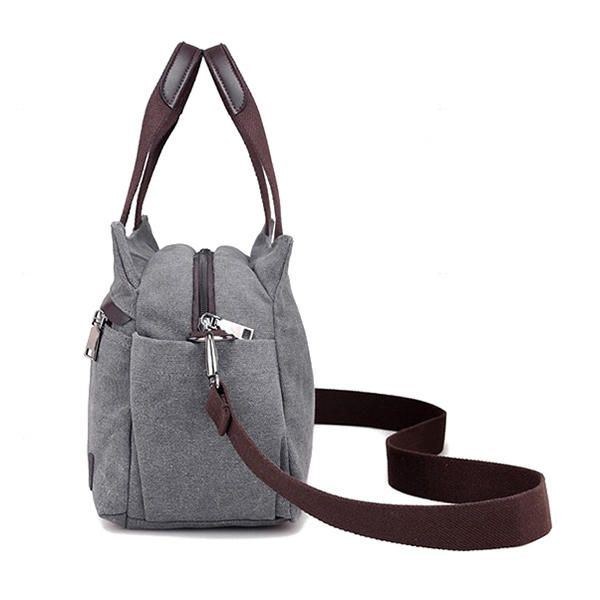 Dam Lotus Canvas Handväska Kinesisk Crossbody-väska