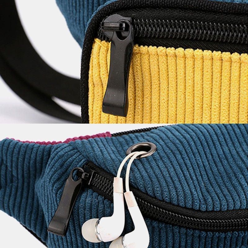 Dam Män Mode Flerfärgad Midjeväska Axelväska Bröstväska Crossbody-väska Med Hörlursport