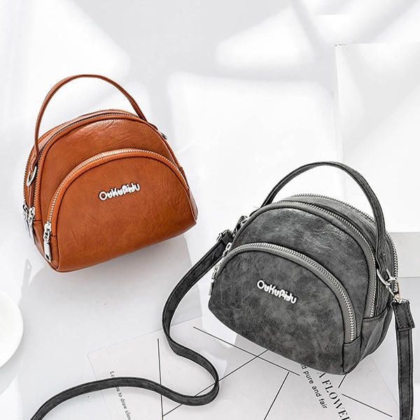 Dam Mini-telefonväska I Konstläder Multi-slot Retro Crossbody-väska