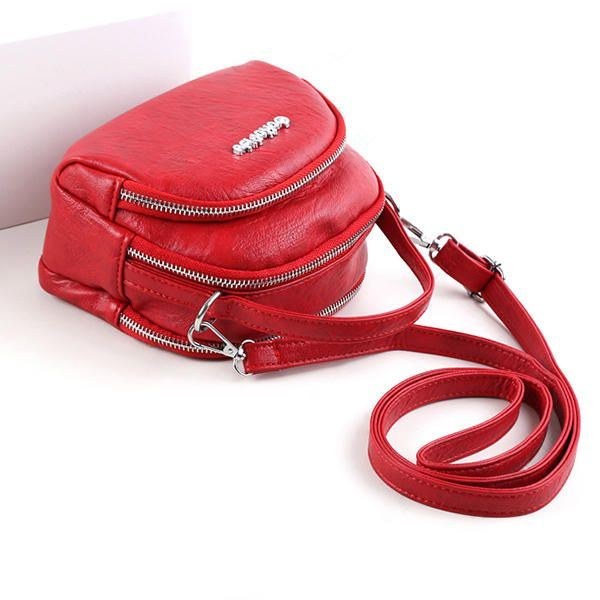 Dam Mini-telefonväska I Konstläder Multi-slot Retro Crossbody-väska