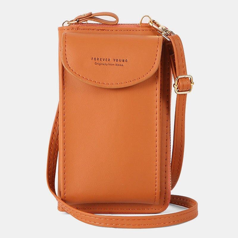 Dam Mini Vild Lång Pu-läderplånbok Casual 6.3 Tums Telefonväska Axelväska Crossbody-väska